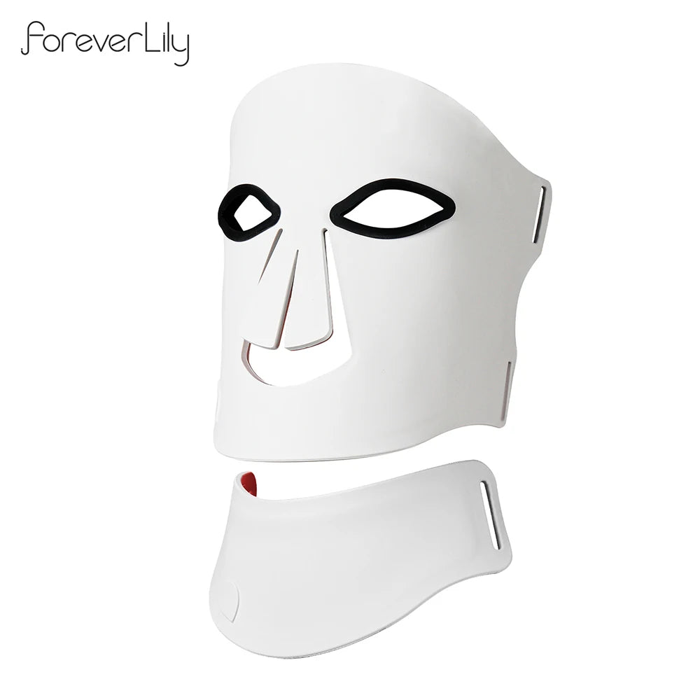 7 Colors Photon Face With Neck Beauty Mask 3D Flexible Silicone Face Neck Beatuy Mask Skin Rejuvenation Tighten Skin Anti Aging