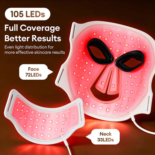 7 Colors Photon Face With Neck Beauty Mask 3D Flexible Silicone Face Neck Beatuy Mask Skin Rejuvenation Tighten Skin Anti Aging